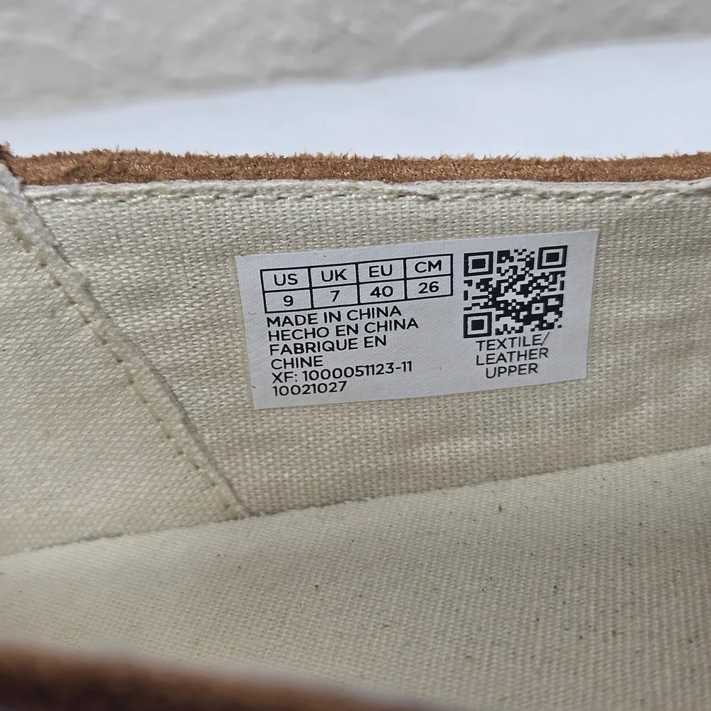 TOMS Mallow Alpargata Woven Platform Slip On Shoes Peach Tan Suede 10021027